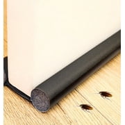 Adjustable Black Door Sweep Seal Double Door Draft Stopper - Soundproof, Windproof, Dustproof, Light Blocker, Insect Resistant - Fits Doors 24-32 Inches
