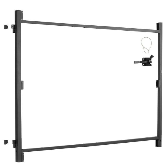 Adjustable Black Gate Building Kit for 40-72 inch Wide Openings, 4-5 ft High Fence  DIY Outdoor Metal Gate Panel
