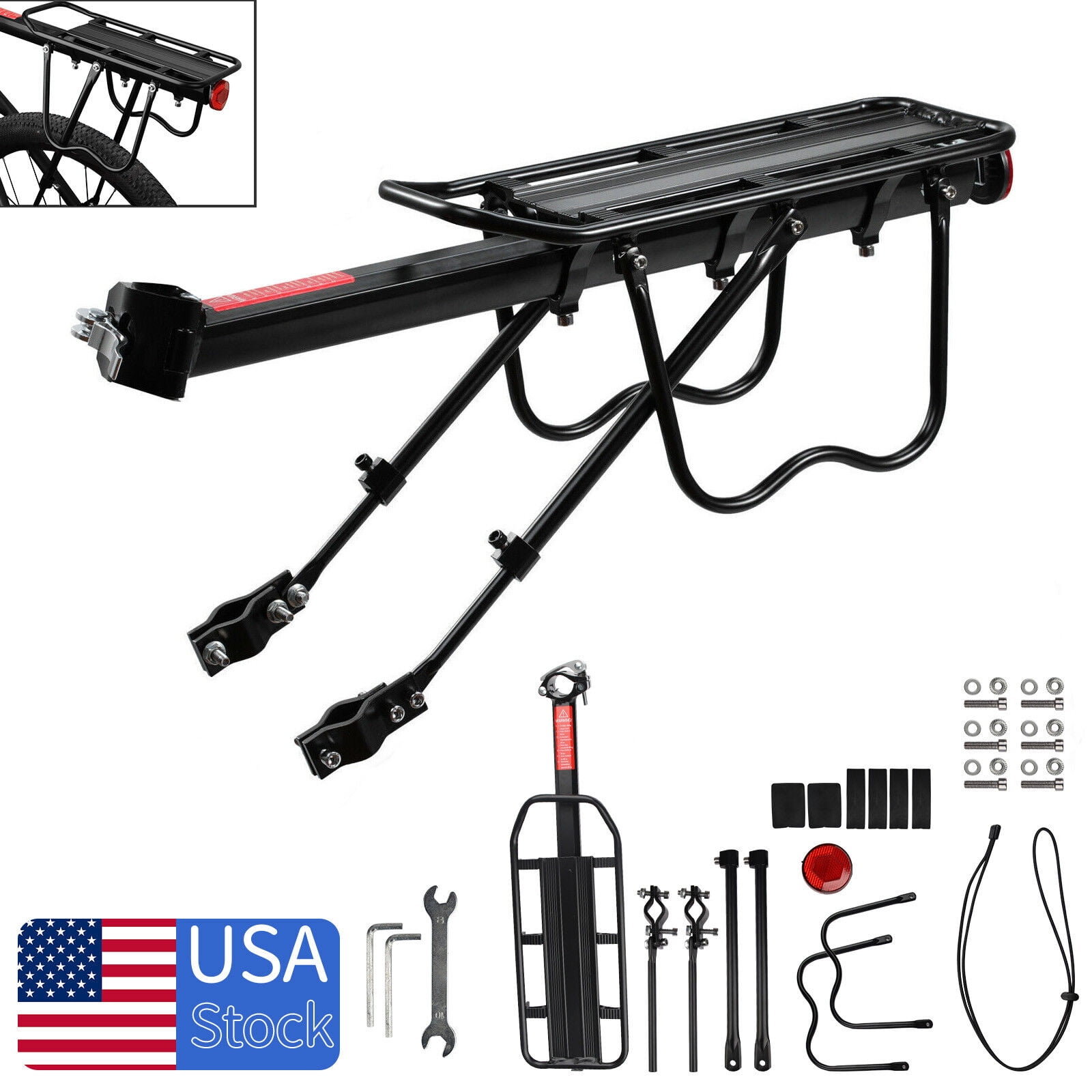 Bike Rear Carrier Rack Alloy Cargo Carrier For Mountain And Road Bikes
