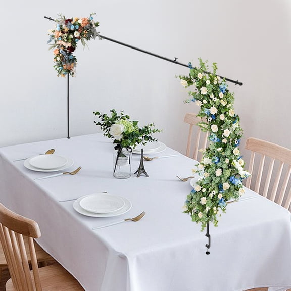 Adjustable Black Metal Table Stand, Table Clamp Stand For Weddings, Birthday Parties, Christmas Parties Modern Black 3.28ft Tall Over the Table Rod Stand
