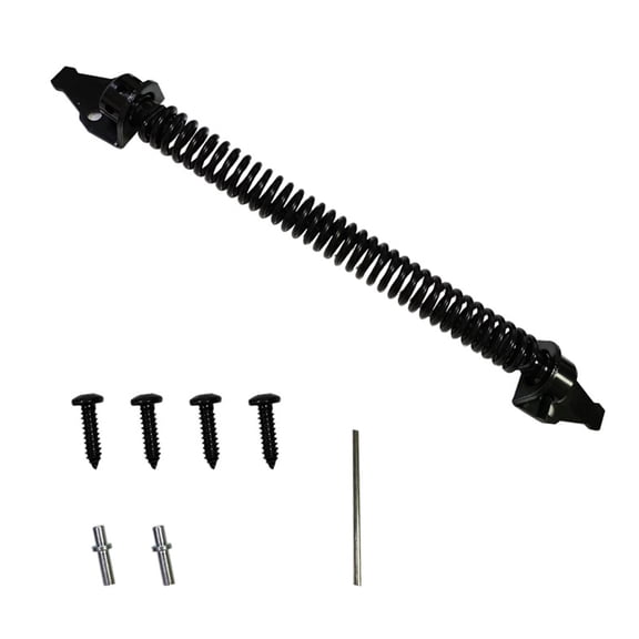 Adjustable Black Self Closing Gate Spring with Gate for Latch Hinges Screws