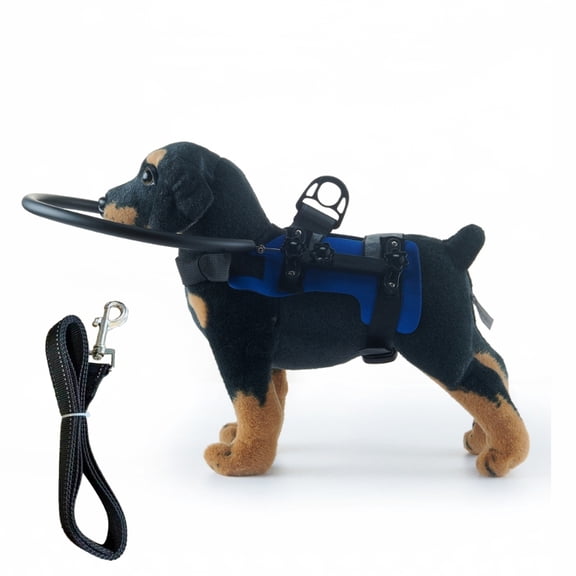 Adjustable Blind Dog Comfort Bumper Harness Featuring Attach Leash for Breathable Experience in Various Environment