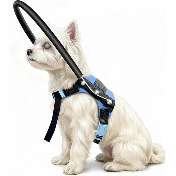 Adjustable Blind Dog Halo Harness, Protective Collar & Guiding Device, Safe Navigation Aid for Blind Dogs (S, 10.5-14.5 in)