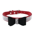 thumbnail image 1 of Adjustable Bling Crystal Pet Collars with Bowknot for Dogs Cats Wear, 1 of 9