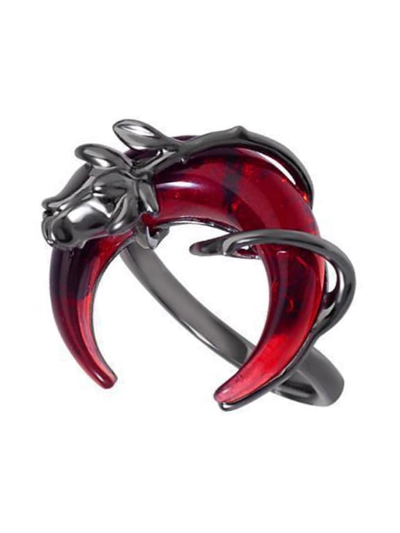 Adjustable Blood Inspired Rings with Rose Fashion Statement Accessory Handmade Jewelry for Fashion Forward Women
