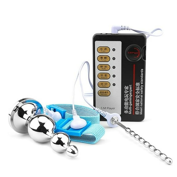 Adjustable Blue Conductive Rings Massage Body Unit with Host Massager