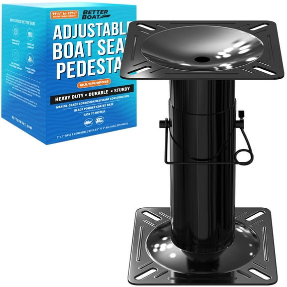 Adjustable Boat Seat Pedestal, 11.5'' to 17.5'' Height, Seat Mount Base for Jon or Bass Boat Chairs
