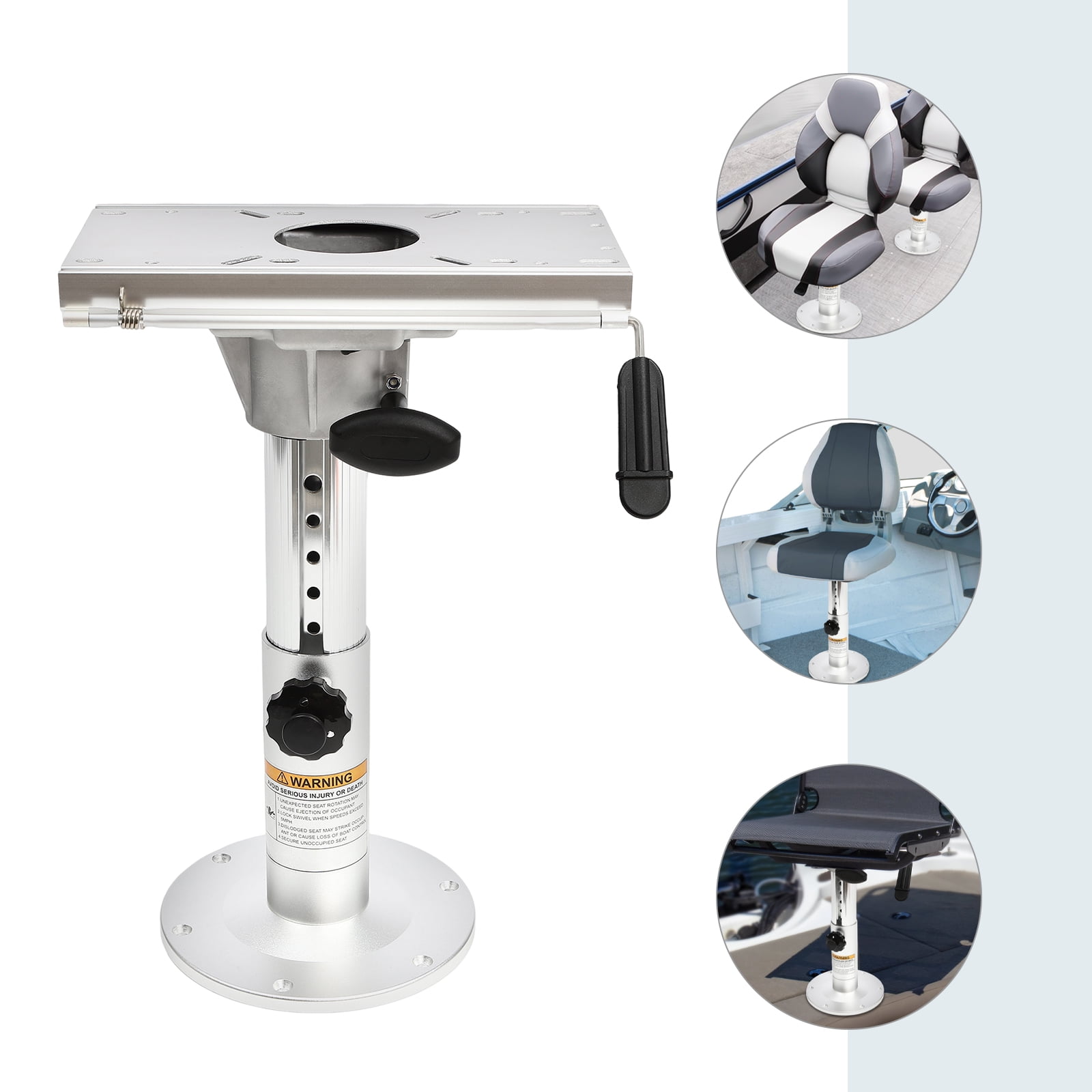 Adjustable Boat Seat Pedestal, Adjustable Height from 13 to 19,Bases Boat  Seat Pedestal Boat Chair Base for Yachts, Speedboats, Fishing Boats