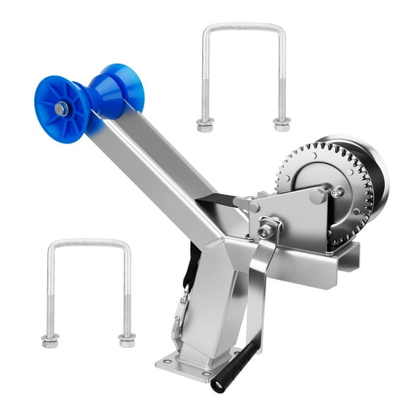 Adjustable Boat Trailer Winch Stand with Roller, Boat Trailer Winch Post, Fits 3" W x 4" H Trailer Drawbar, Boat Trailer Winch Mount