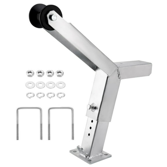 Adjustable Boat Trailer Winch Stand with Trailer Rollers, Fit 3" W X 4" H Boat Trailer Tongue Stands, Include Mounting U-Bolts