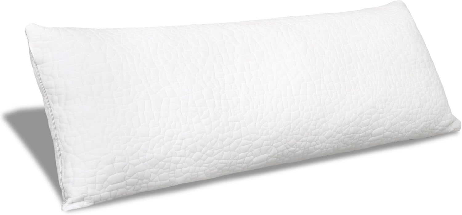 Adjustable Body Pillow for Adults - 20x54 Inch Shredded Memory Foam Body Pillow with Removable & Washable Pillowcase, Full Body Support for Side Sleepers, Pregnancy & Pain Relief