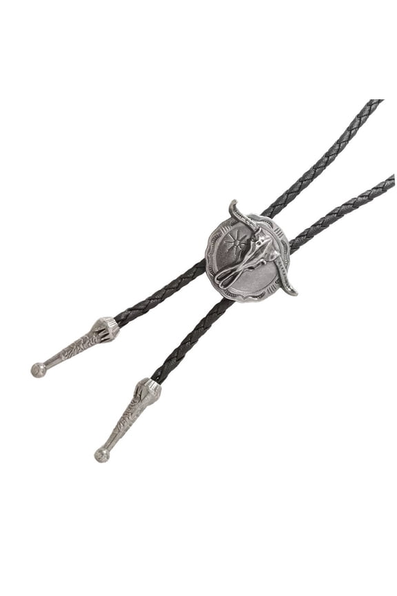 Adjustable Bolotie Shirt Collar Fashion Rope Chain Neck Accessory Engraved Pendant Neckpiece For Men Western Theme Event