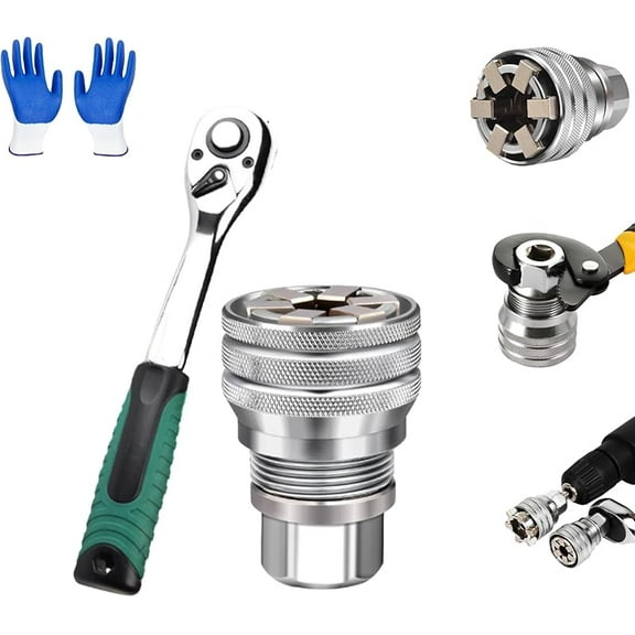 Adjustable Bolt Socket Adapter, 3/8" Hex Head Nuts and Bolts Driver Tool, Multi-function Universal Socket Wrench Tool for Drive Ratchet Torque Wrench and Power Drill (A)