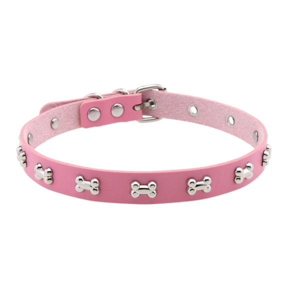Adjustable Bone Charm PU Choker Necklace Vintage Punk Gothic Accessory For Women Men Rocker Outfit