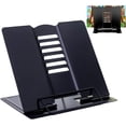 thumbnail image 1 of Adjustable Book Holder, Foldable Cookbook Stand for Reading, Heavy Duty Steel Frame with Non-Slip Pad for Hands-Free Use in Kitchen, Office & Travel(Black)DSF, 1 of 8