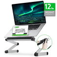 thumbnail image 1 of Adjustable Book Holder and Laptop Stand – Portable Aluminum Reading Stand with 360° Rotation, Height 2"–21", for Textbooks, Cookbooks, Tablets, and Laptops, 1 of 10
