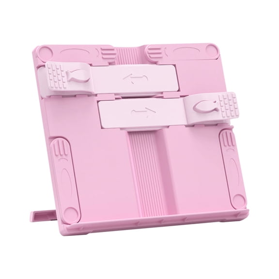 Adjustable Book Stand Ergonomic Book Reading Holder For Desktop, Portable Sturdy Bookstand Reading Rest Book Holder With Clamp Book Rack For Recipes Textbooks Tablet Reading, 1Pc(Pink,8.3x7.7")
