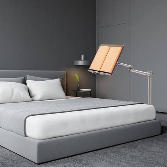 Adjustable Book Stand with 180 Rotating Shelf, V-Shaped Aluminum Alloy Base, Space-Saving and Ergonomic Design for Office, Study, and Home Use