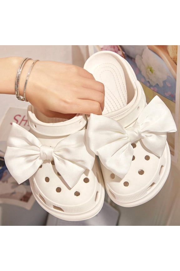 Adjustable Bowknot Buckle Shoe Decorations with Hole Design for DIY Footwear Embellishment