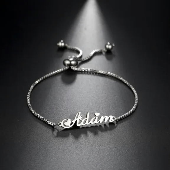 Adjustable Box Chain Custom Name Gold Bracelet Beads Mother Gift Jewelry