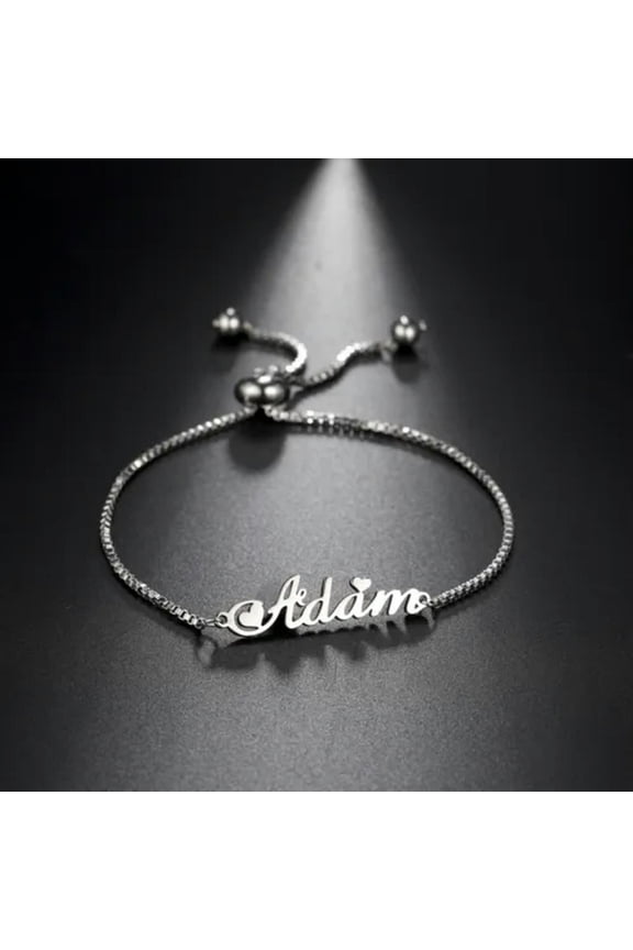 Adjustable Box Chain Custom Name Gold Bracelet Beads Mother Gift Jewelry