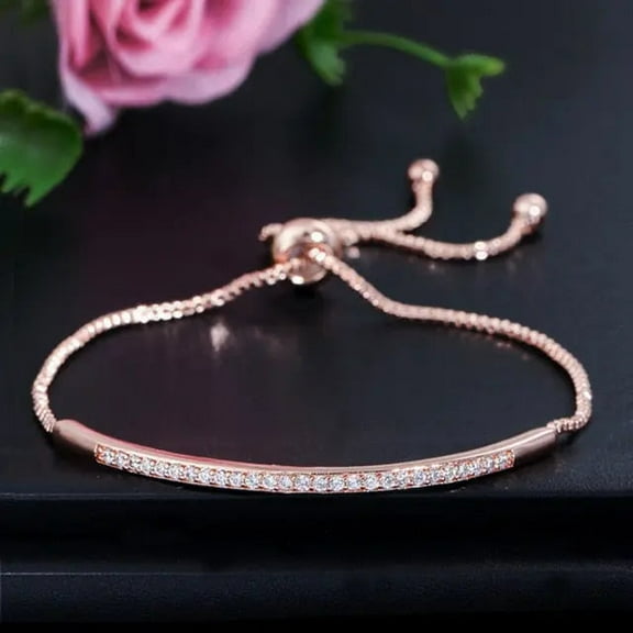 Adjustable Bracelet/Bangle for Women and Girls. Captivating Brilliant Rose Gold Jewelry.