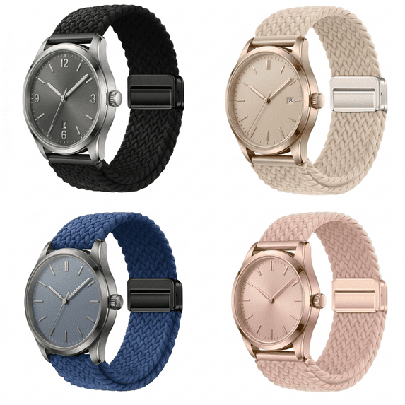 Adjustable Braided Loop Band for Apple Watch Ultra Series 9 8 7 6 5 4 SE, Stretchy Nylon Magnetic Sport Strap 38mm 40mm 41mm 42mm 44mm 45mm 46mm 49mm A Set Of Colors (S10/11-46mm)42/44/45/49mm 4PCS