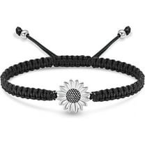 Adjustable Braided Rope Sunflower Cremation Urn Bracelet for Ashes for Women Men Keepsakes Cremation Bracelet for Human Pet