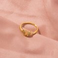 thumbnail image 1 of Adjustable Brass Gold-Plated Couple Rings with Love Heart Micro-Set Design, European Style, Copper Zircon Material, 1 of 6