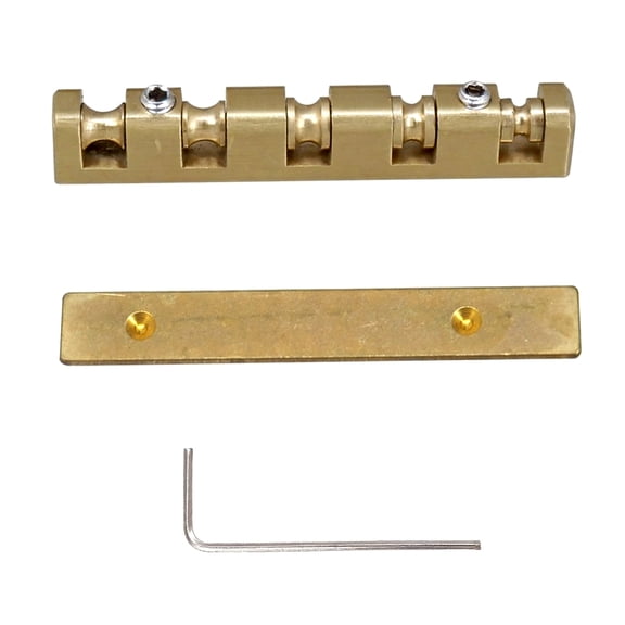 Adjustable Brass Roller Nut for 5 String Electric Bass Guitar Enhances Resonance and Tuning Stability Base Plate