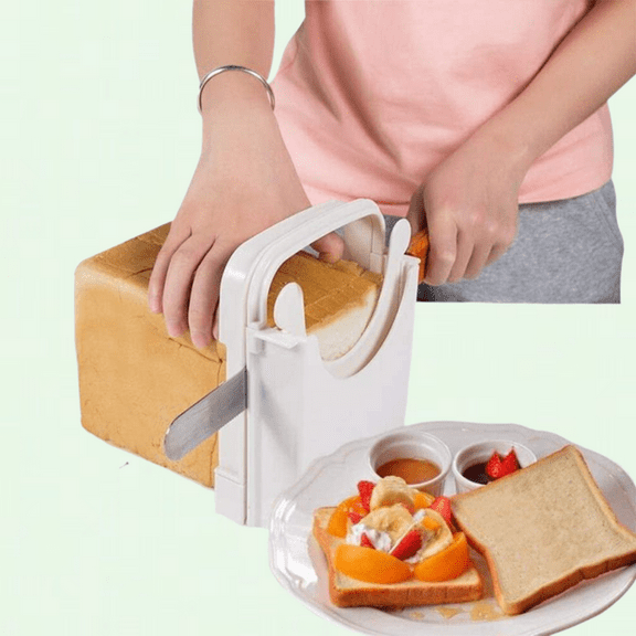 Adjustable Bread Slicer - Foldable, Thin Loaf Cutter for Homemade Bread, Bagels, and Toast