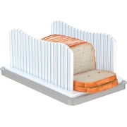Adjustable Bread Slicer with Crumb Tray, Foldable Slicing Guide for Homemade Bread Sourdough Bagels, Non-Slip Base for Uniform Cuts