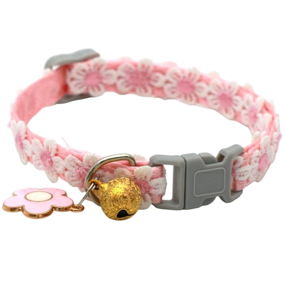 Adjustable Breakaway Cat Collar with Decorative Pendant Safe Escape Release Neck Ring for Small Feline Comfortable Daily Wear