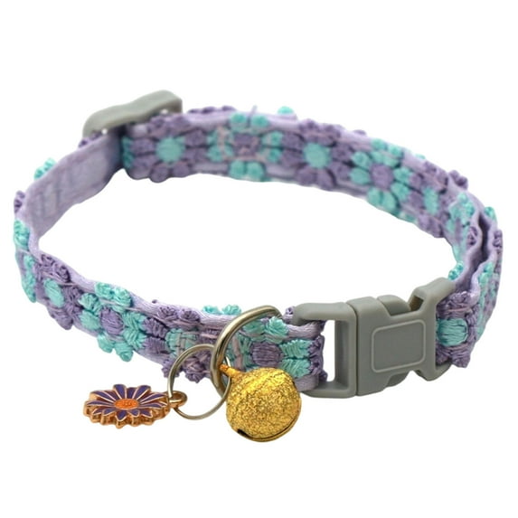 Adjustable Breakaway Cat Collar with Elegant Pendant for Small Felines Secure Party Neck Ring Accessory