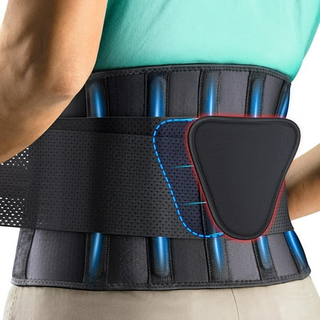 Adjustable Breathable Back Brace - Lumbar Support Belt for Lower Back Pain Relief & Posture Correction, Fits 24-30 Inch Waists.