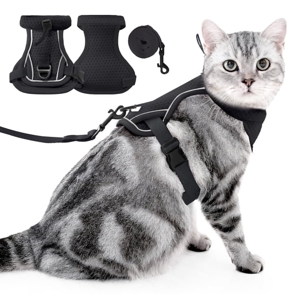 Adjustable Breathable Cat Harness & Leash Set – Escape-Proof Vest with Reflective Strips for Secure Walking, Fits Small to Large Cats
