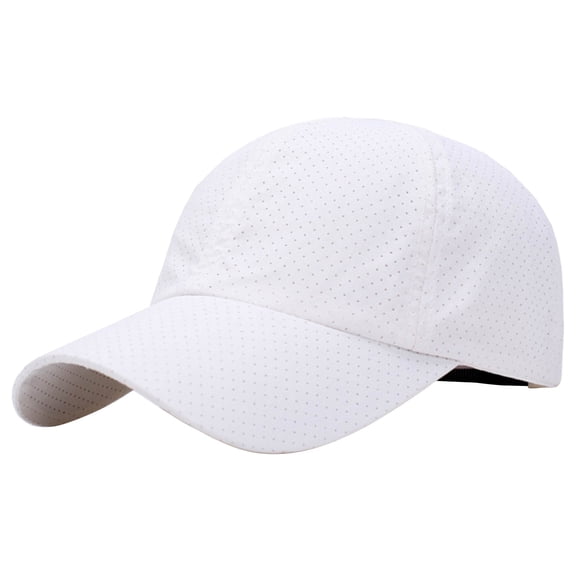 Adjustable Breathable Mesh Snapback Hat with Long Bill Design, Quick Dry Baseball Cap for Women and Men for Outdoor Running, Cool Soft Sports Visor Hat for Golf and Workout,White