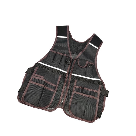 Adjustable Breathable Work Vest With Multiple PocketReflective Strips For Outdoor Construction Maintenance