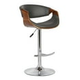 thumbnail image 1 of Adjustable Bucket Seat Barstool with Wooden Support, Gray & Brown, 1 of 1