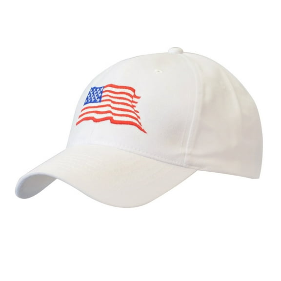 Adjustable Buckle Closure USA Flag Embroidered Cap