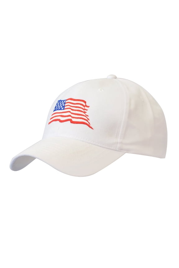 Adjustable Buckle Closure USA Flag Embroidered Cap