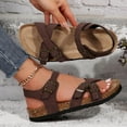 thumbnail image 1 of Adjustable Buckle Cork Footbed Slides - Comfortable Outdoor Sandals for Women, 1 of 7