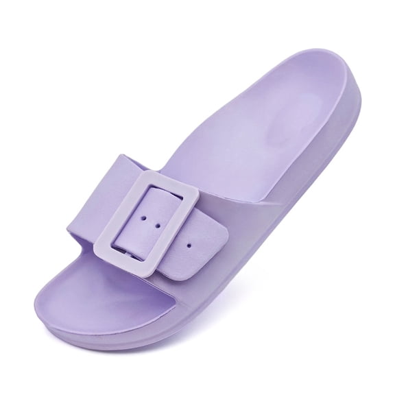 Adjustable Buckle Sandals for Women EVA Cloud Lightweight Slides Slip On Shower Shoes Summer Beach