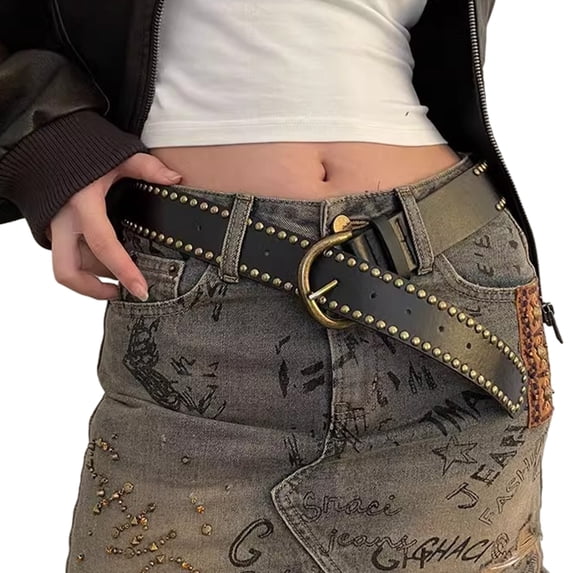 Adjustable Buckle Waist Belt PU Rivet Waist Belt Hot Women Waist Belt ...