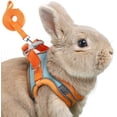 thumbnail image 1 of Adjustable Bunny Harness and Leash Set Double Buckle with Reflective Strips Rabbit Vest Pets Stuff Suitable for Rabbit Walks Accessories (Orange Green, S), 1 of 6