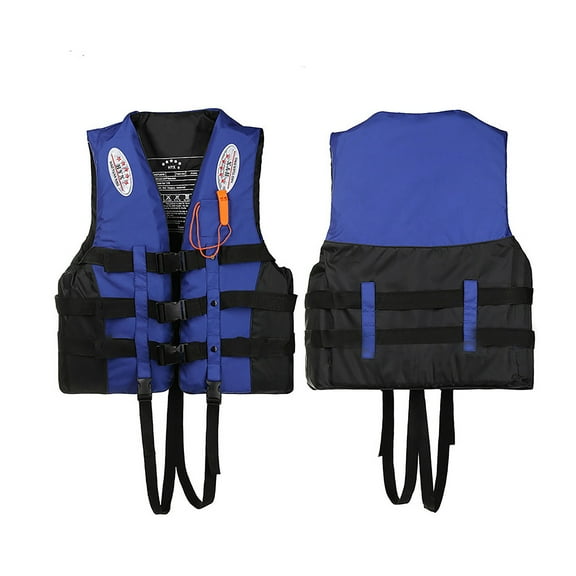 Adjustable Buoyancy Life Jacket for Adults & Kids, Oxford Cloth Fishing Watersport Safety Vest with Reflective Strips, USCG Approved Flotation Aid for Swimming Boating,Blue L