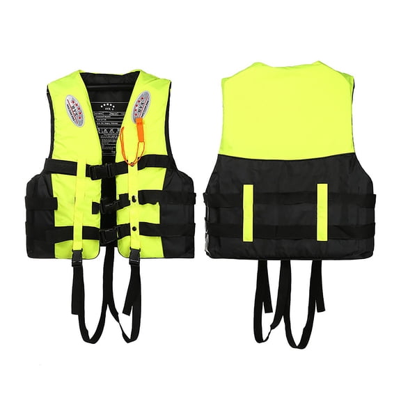 Adjustable Buoyancy Life Jacket for Adults & Kids, Oxford Cloth Fishing Watersport Safety Vest with Reflective Strips, USCG Approved Flotation Aid for Swimming Boating,Yellow L