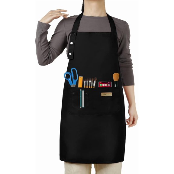 Adjustable Button for Women Men Artist Painting Pottery Garden Cooking Kitchen Chef 3 Pockets Waterproof M-XXL