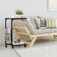 thumbnail image 1 of Adjustable C Table Set of 2 with Wheels & Storage Basket, Slide Under Sofa or Bed Table, Laptop & Snack Table for Living Room, Bedroom -Gray, 1 of 6