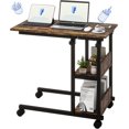 Adjustable C Table with Wheels Mobile Snack Side End Table Sofa Couch
